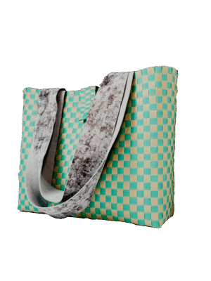 Tote Bag Verde Menta & Beige
