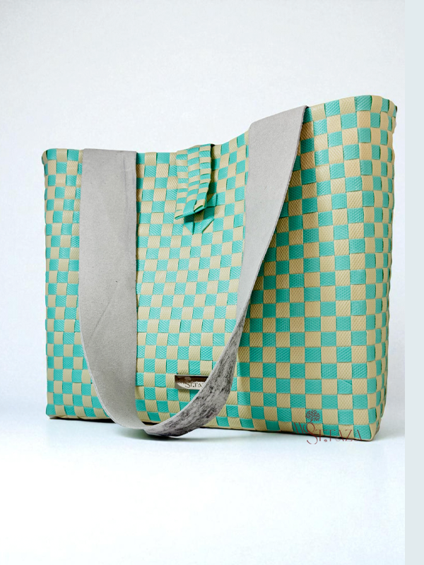 Tote Bag Verde Menta & Beige - Imagen 3