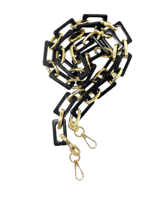 ¡NUEVA! Cadena Acrílica Black Gold Eslabones Cuadrados