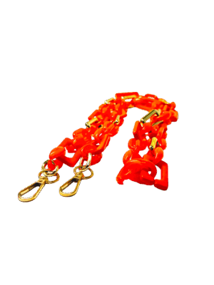 ¡NUEVA ! Cadena Acrílica Orange Gold Eslabones Cuadrados