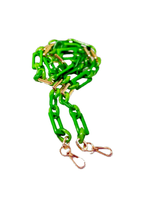 ¡NUEVA! Cadena Acrílica Green Gold Eslabones Cuadrados