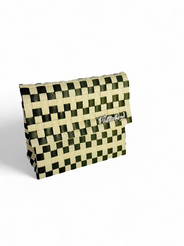 Bolso artesanal Bandolero Verde Beige - Imagen 5