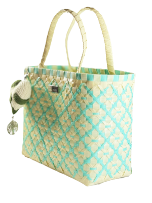 !! NUEVO !! BOLSO ARTESANAL TRENZADO AQUA